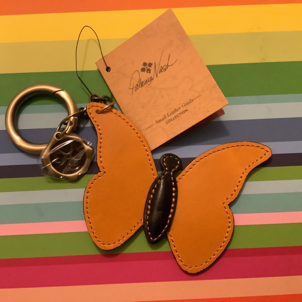 PATRICIA NASH beautifully made 100% leather BUTTERFLY key change super cute !